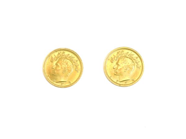 Two half Pahlavi coins