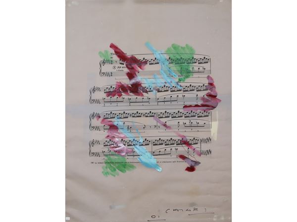 Giuseppe Chiari - Composizione con spartito musicale 2001