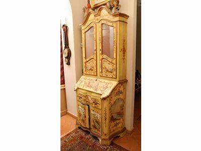 Piccolo Trumeau in Legno Laccato Vede Acqua