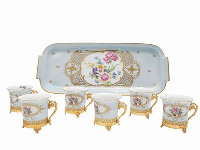 Serie di Sei Tazzine da Caffè in Porcellana