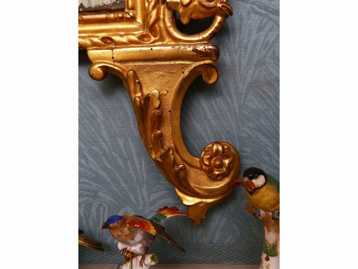 Piccola Specchiera in Legno Dorato