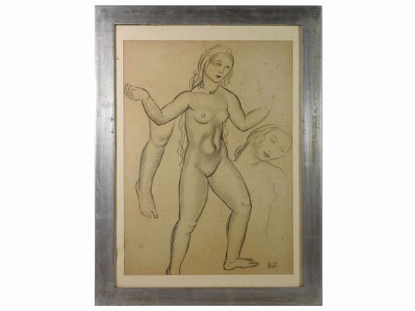 Elisabeth Chaplin attribuibile (1890-1982) Studio di nudo femminile