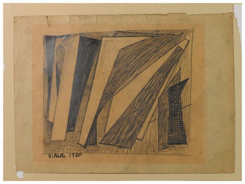 Vinicio Berti - Bozzetto "astrazione Classica" 1950