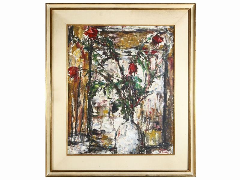 Bruno Rosai - Vaso con Rose 1962