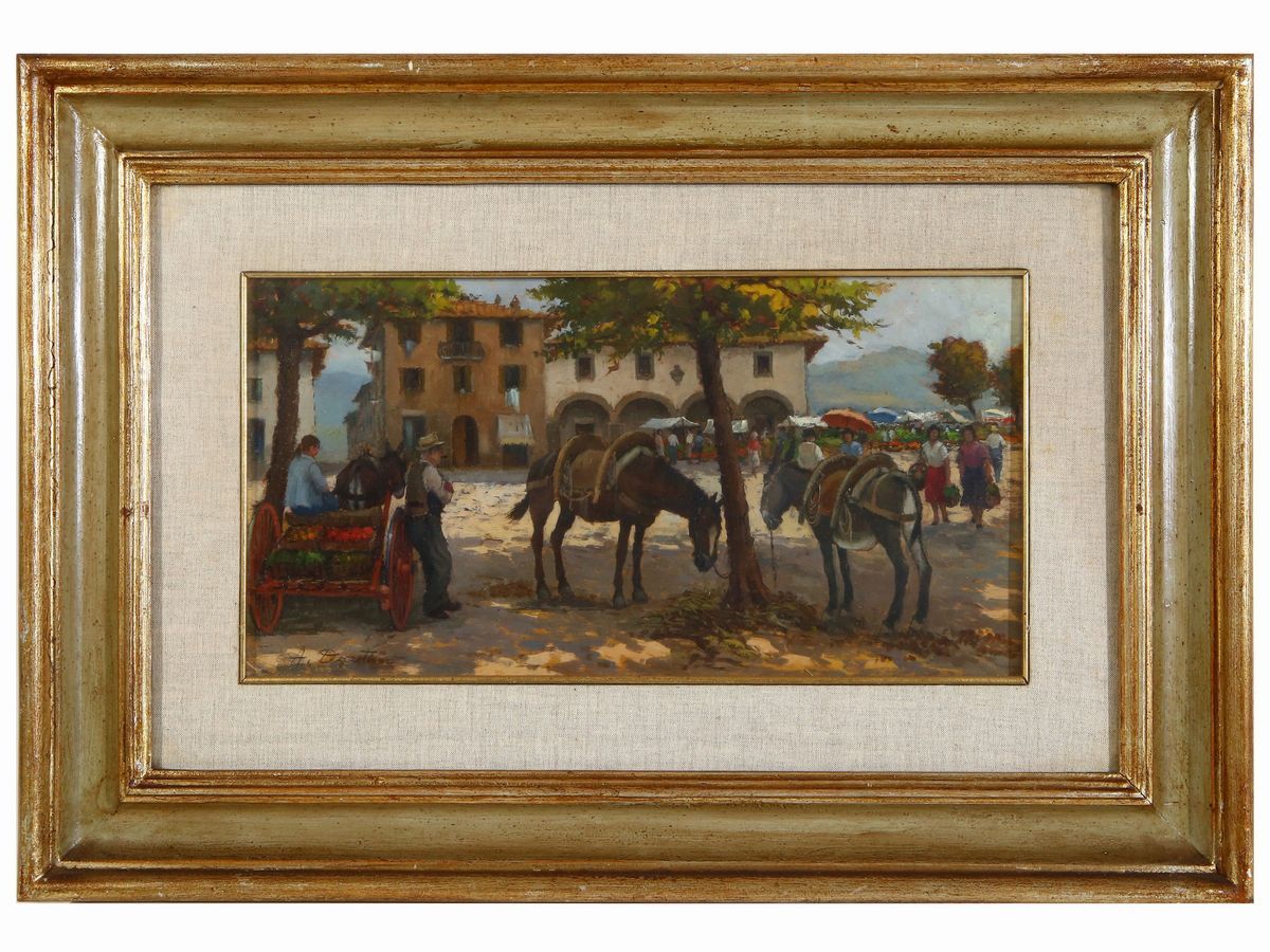 Amleto Danti - Prato Vecchio 1974 e Scena di Mercato 1968