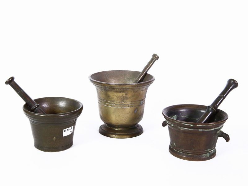 Tre Mortai in Bronzo