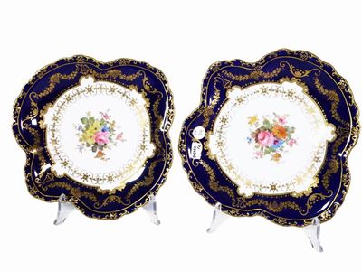 Due Vassoietti in Porcellana Policroma, Royal Crown Derby