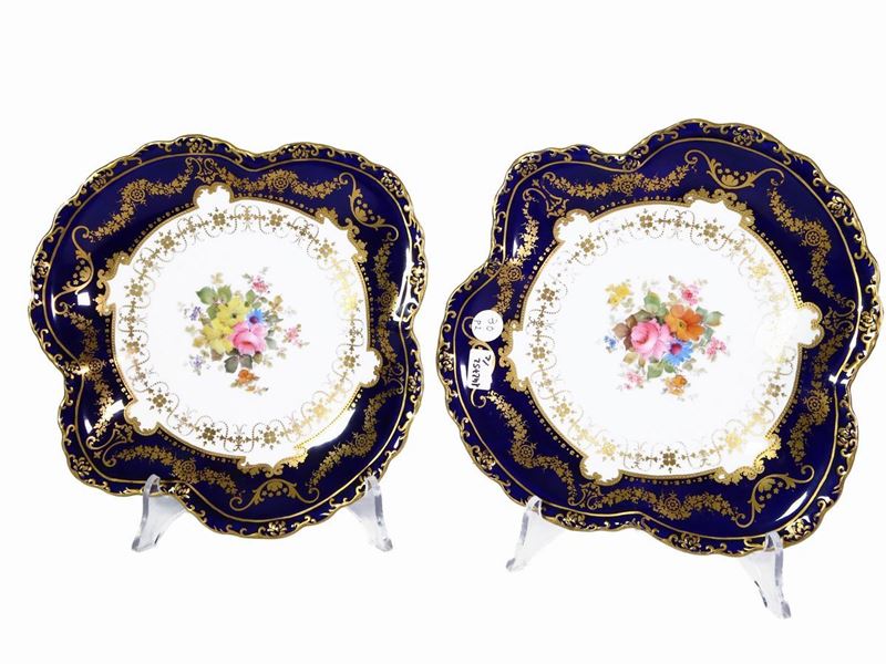 Due Vassoietti in Porcellana Policroma, Royal Crown Derby