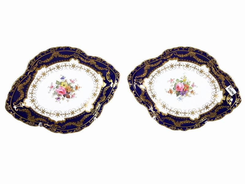 Due Vassoietti in Porcellana Policroma, Royal Crown Derby