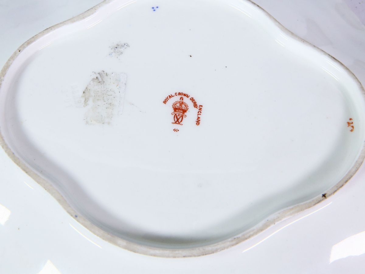 Due Vassoietti in Porcellana Policroma, Royal Crown Derby