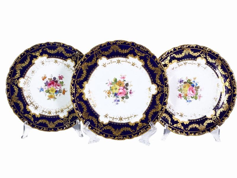 Serie di Otto Piattini in Porcellana Policroma, Royal Crown Derby