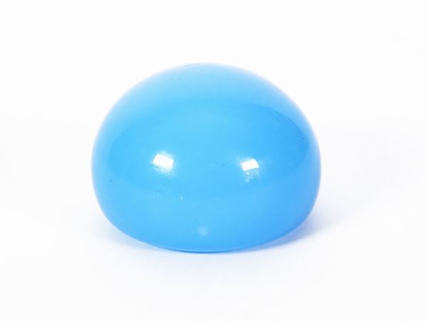 Paperweight in blue opaline, Baccarat