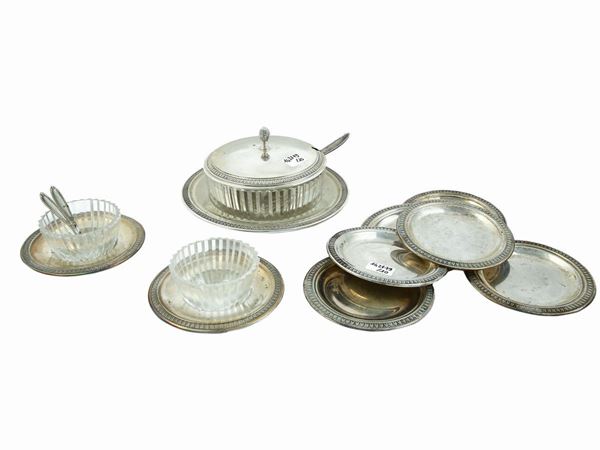 Set da tavola in argento e cristallo molato