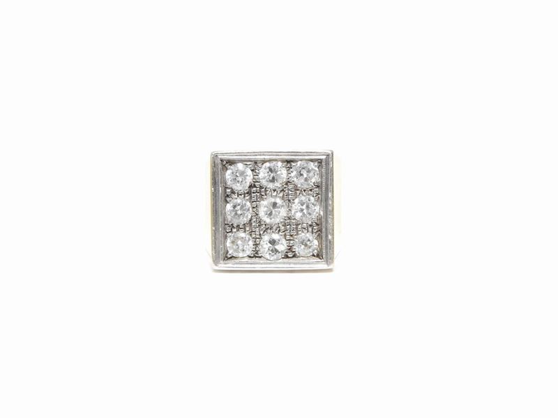 Anello a Fascia in Oro Bianco e Giallo con Diamanti