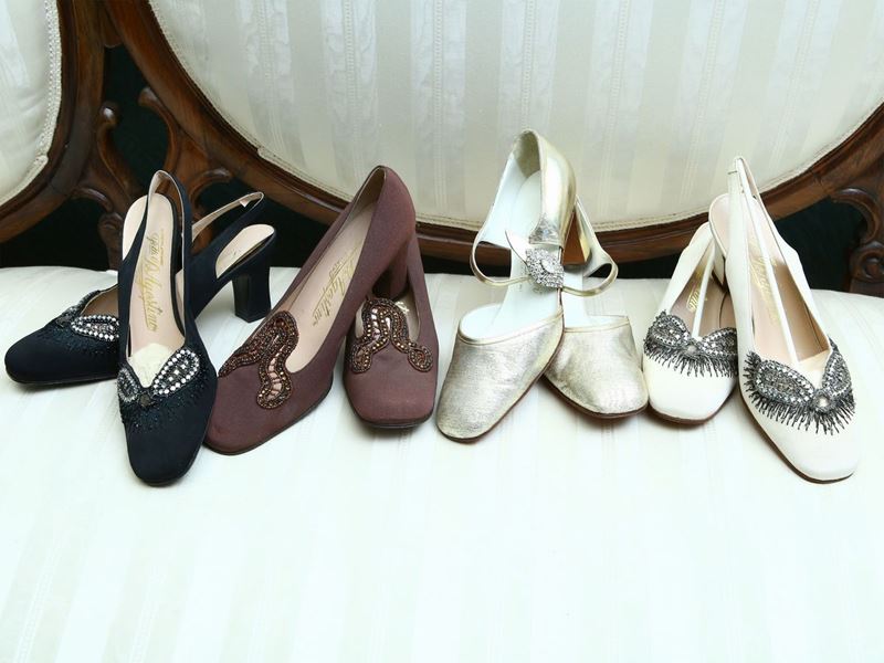 Lotto di Scarpe Vintage in Pelle e Tessuto