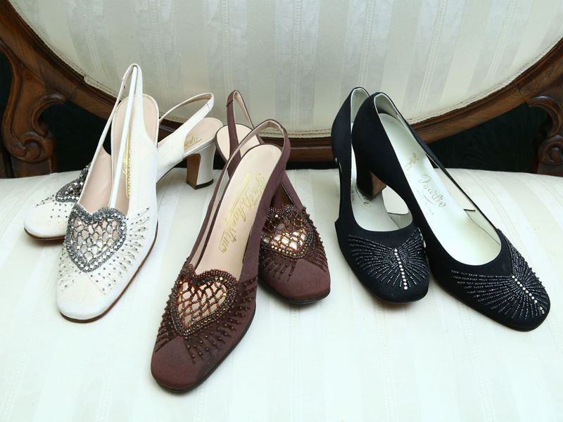 Lotto di Scarpe Vintage in Pelle e Tessuto