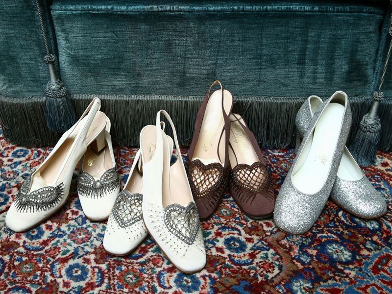 Lotto di Scarpe Vintage in Pelle e Tessuto