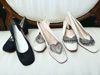 Lotto di Scarpe Vintage in Pelle e Tessuto
