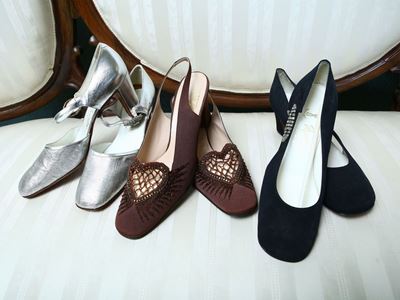 Lotto di Scarpe Vintage in Pelle e Tessuto