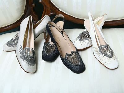 Lotto di Scarpe Vintage in Pelle e Tessuto