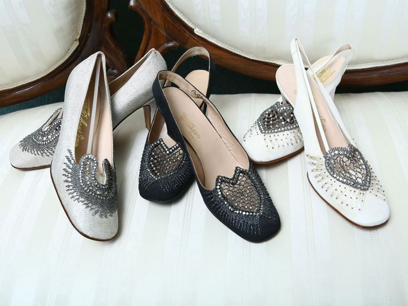 Lotto di Scarpe Vintage in Pelle e Tessuto