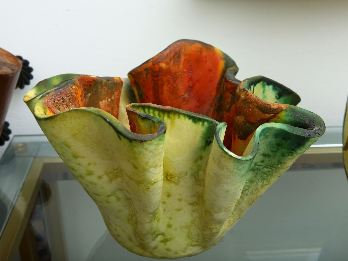 Marcello Fantoni - Vaso a Fazzoletto in Ceramica, 1956