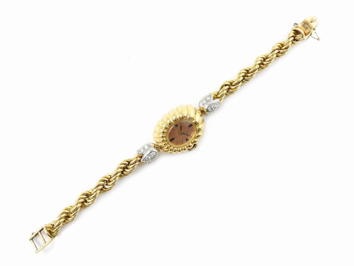 Oologio da Polso per Donna in Oro Bianco e Giallo con Diamanti