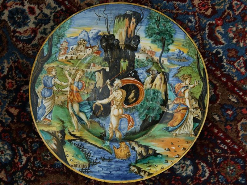 Cerchia di Francesco Xanti Avelli - Importante Piatto in Maiolica, Probabilmente Giulio da Urbino