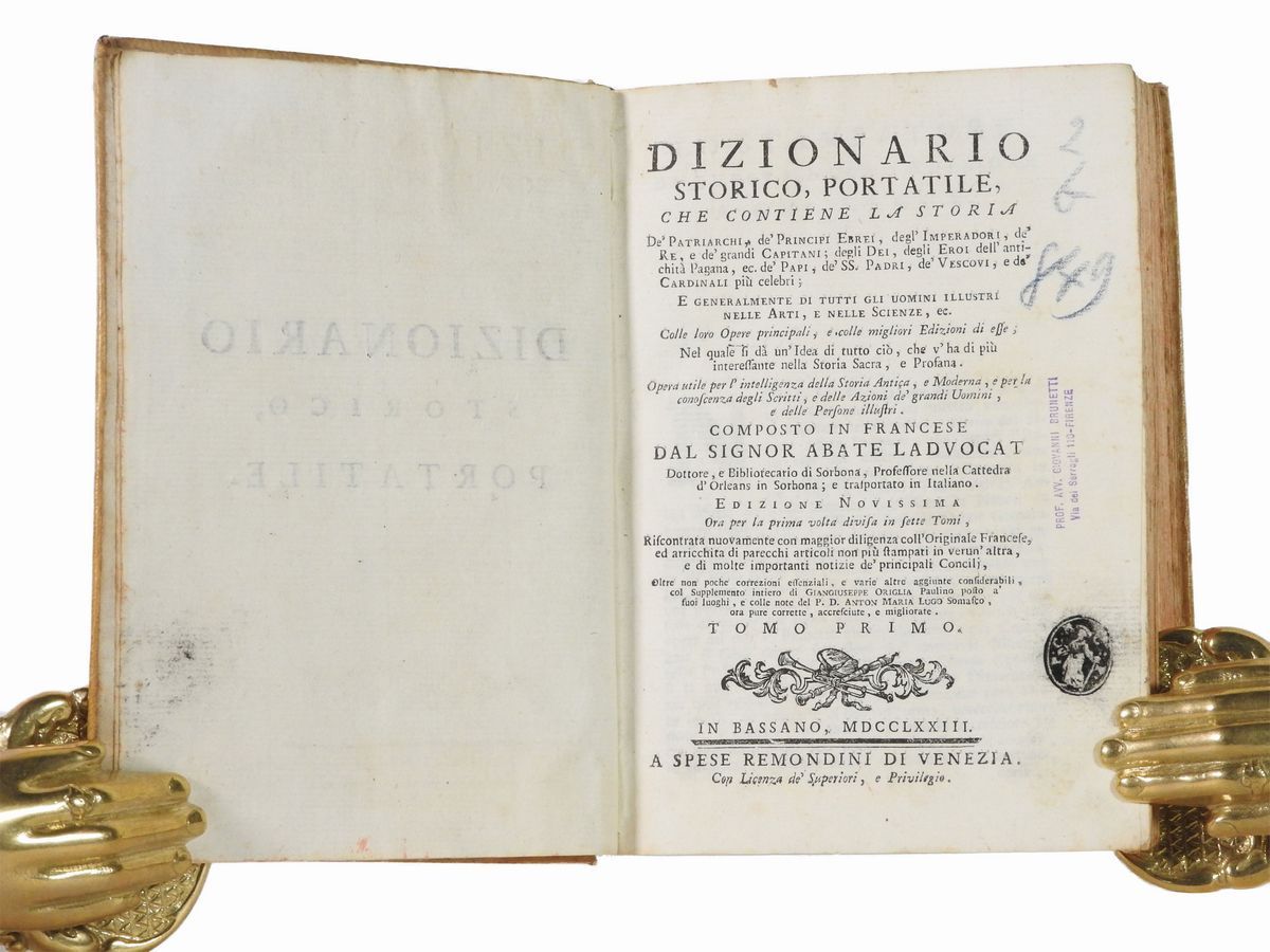 Jean Baptiste Ladvocat - Dizionario Storico Portatile