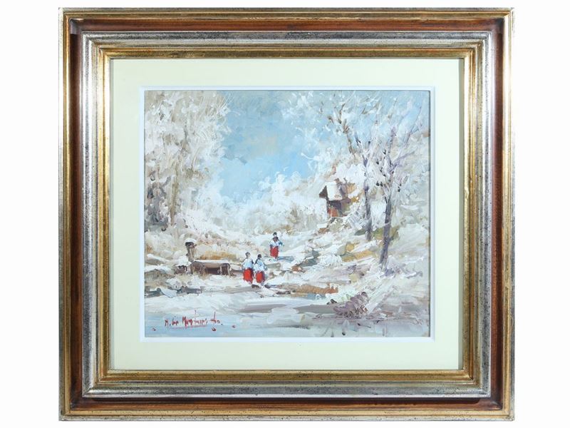 Norberto Martini - Chierichetti in un Paesaggio Invernale