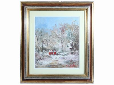 Chierichetti in un Paesaggio Invernale