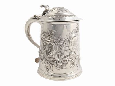 Grande Tankard in Argento, Londra 1702