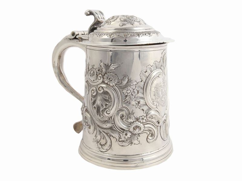 Grande Tankard in Argento, Londra 1702