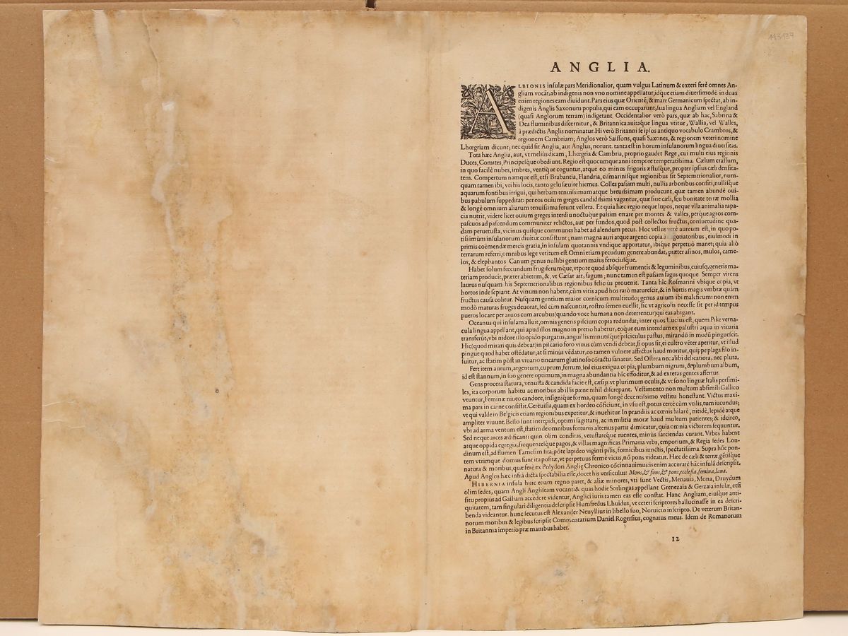 Abraham Ortelius - Angliae Et Hiberniae Accurata Descriptio, Veteribus Et Recentioribus Nominibus...