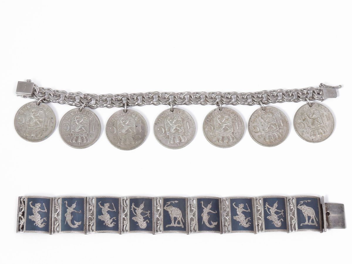Lotto di Bijoux in Metallo Argentato e Argento
