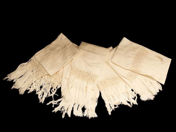 Cream cotton towels lot  - Auction The Art of Furnishing - Maison Bibelot - Casa d'Aste Firenze - Milano