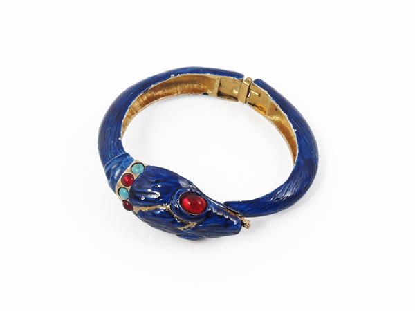 Animalier rigid bracelet in golden metal, Richelieu