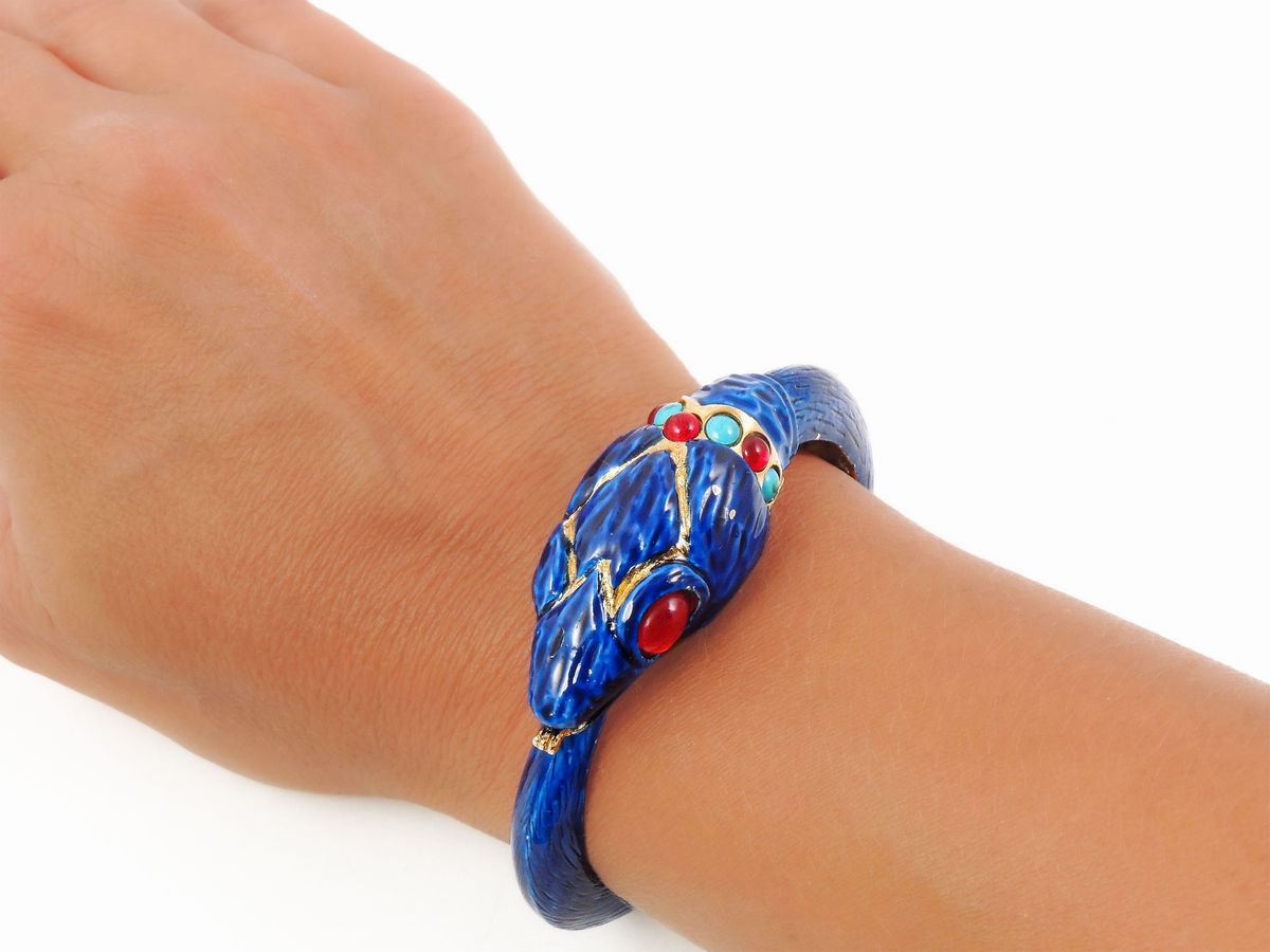 Bracciale Rigido Animalier in Metallo Dorato, Richelieu
