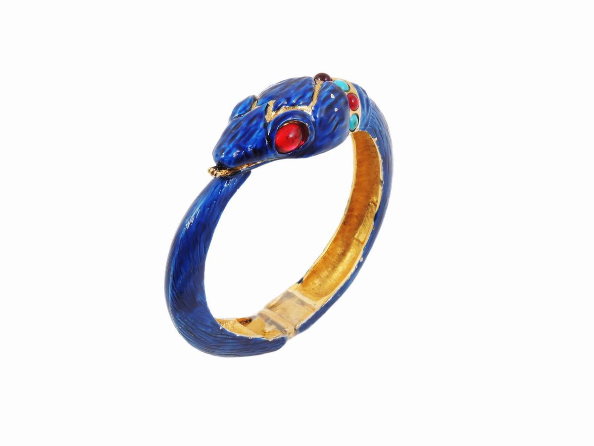 Bracciale Rigido Animalier in Metallo Dorato, Richelieu