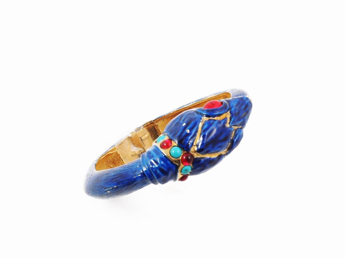 Bracciale Rigido Animalier in Metallo Dorato, Richelieu