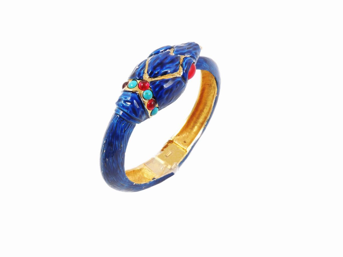 Bracciale Rigido Animalier in Metallo Dorato, Richelieu
