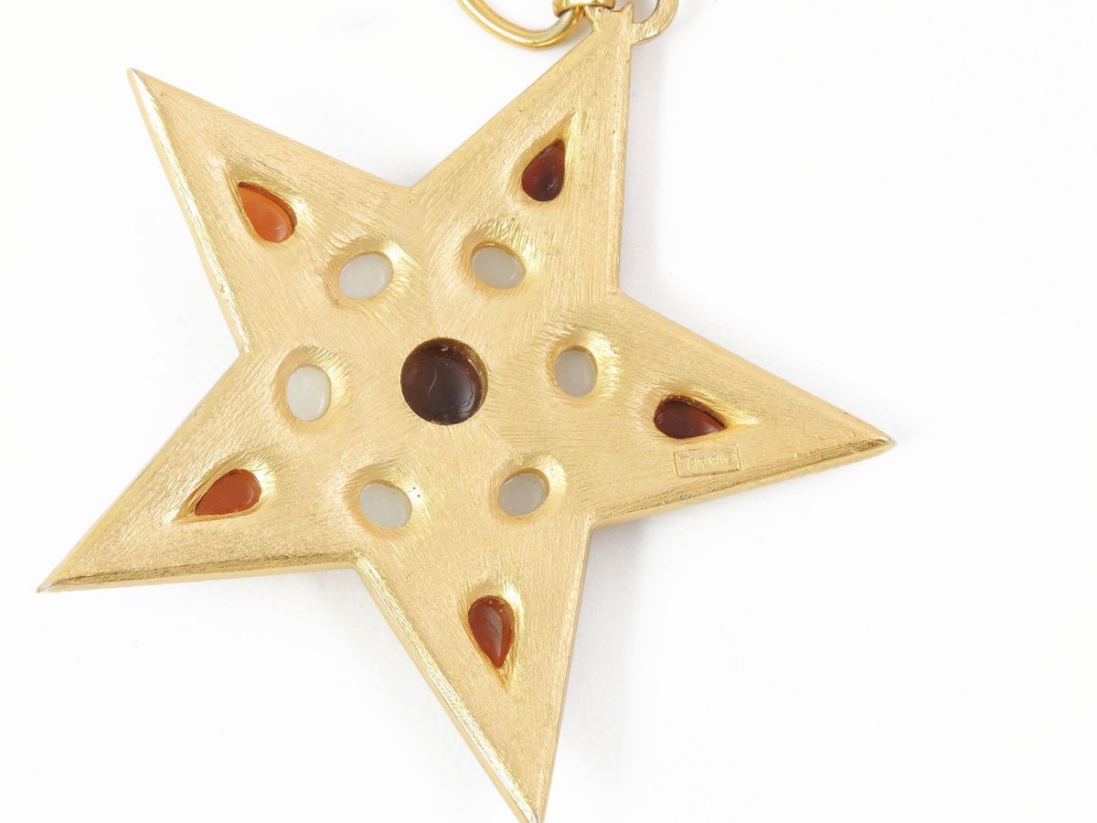 Collana in Metallo Dorato e Vetro, Trifari