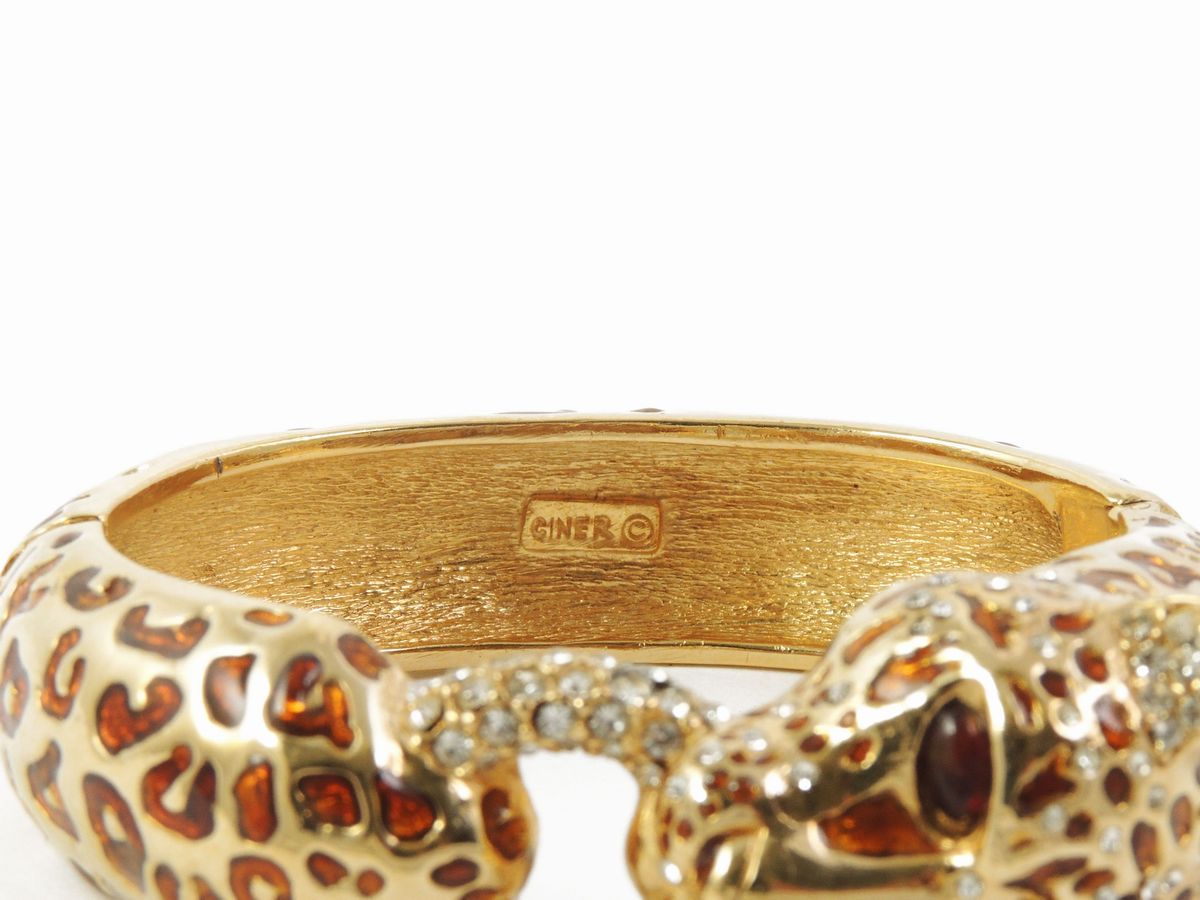 Bracciale Rigido Animalier in Metallo Dorato, Ciner