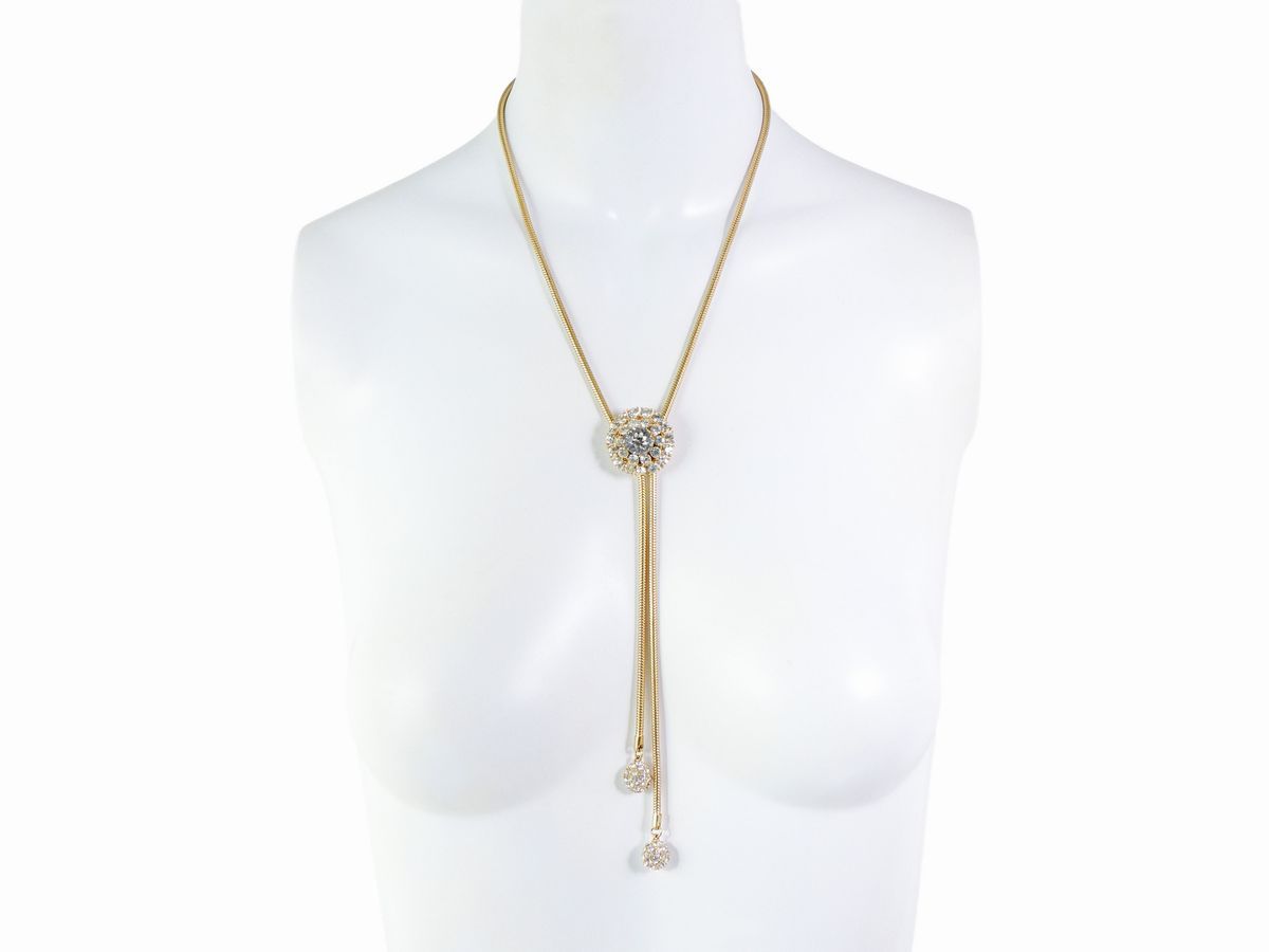 Demi Parure in Metallo Dorato e Strass, Kramer New York
