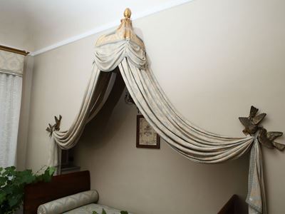 Cielo per Letto a Baldacchino in Legno Laccato e Dorato