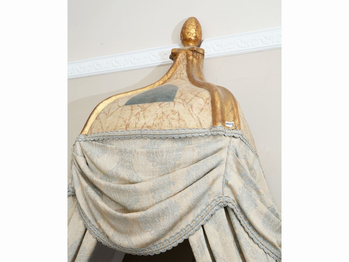 Cielo per Letto a Baldacchino in Legno Laccato e Dorato