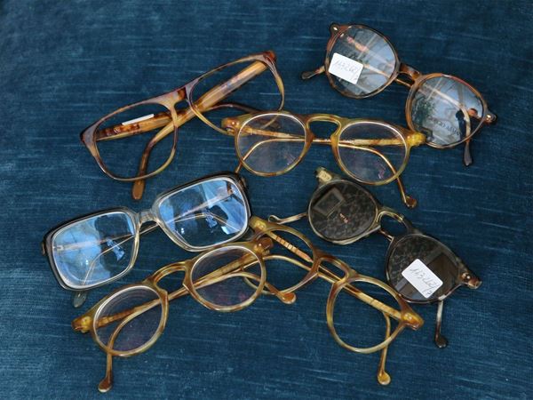 Lotto di sette paia di occhiali vintage Persol e Armani
