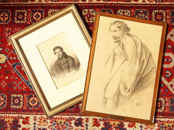 Due disegni  (XIX secolo)  - Asta Arredi e dipinti da un antico palazzo marchigiano - Maison Bibelot - Casa d'Aste Firenze - Milano