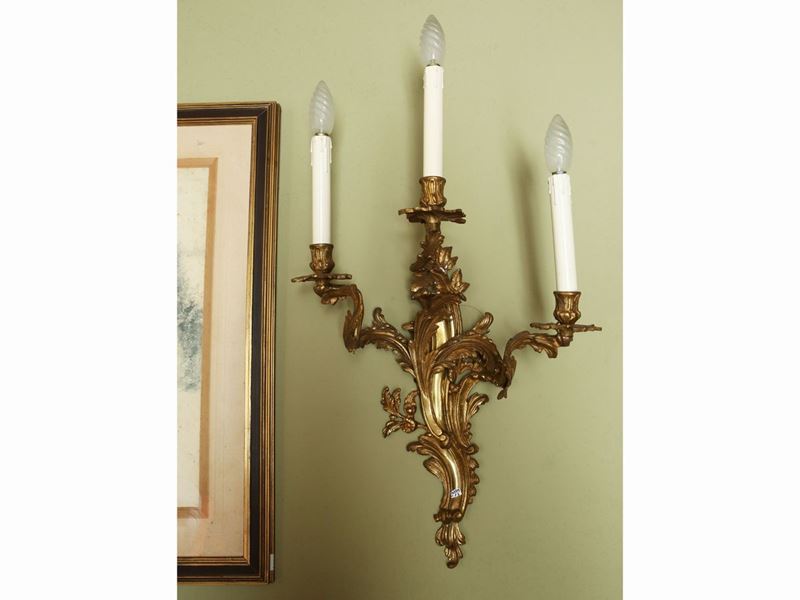 Coppia di Applique in Bronzo Dorato
