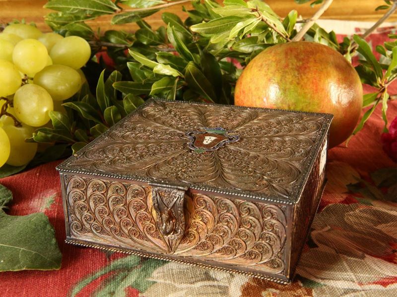 Cofanetto in Filigrana di Argento Sterling Vermeil